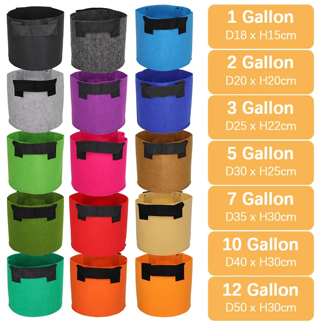 15Db/Tétel Keverék 15 Színű Kerti Ültetvényes Táska Fogantyúval 1 Mm -Es Virágzöld Növényi Gyógynövény Szövet Termesztett Edény Beltéri Kültéri Conatiner - Image 2