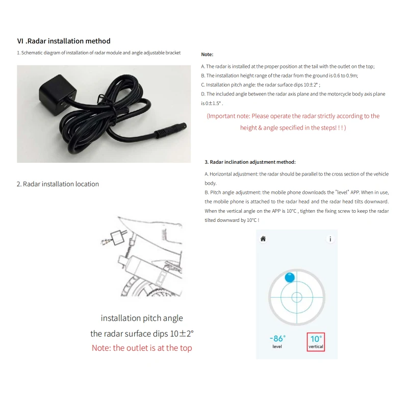 77Ghz Millimeter Wave Radar BSD Blind Spot Detection Lane Change Assisted Safety Warning System for Motorcycle Locomotives 50m