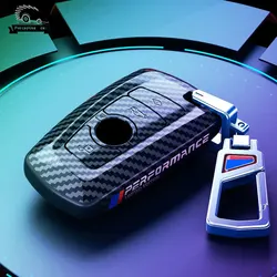 Premium ABS Carbon Fiber Car Key Cover Case - Stylish Car Accessories (Plus silver)