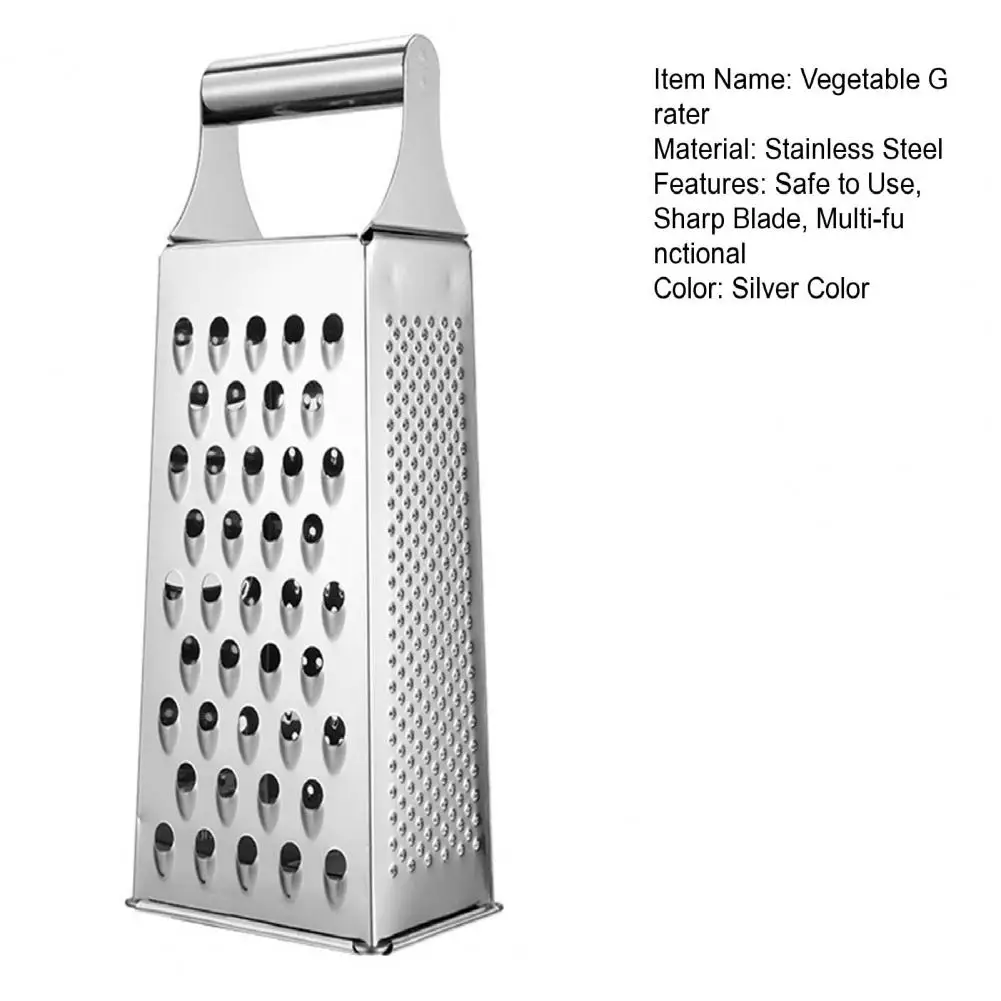 9 Inch 4 Sides Vegetable Grater Stainless Steel Sharp Blade Parmesan Cheese Ginger Carrot Box Grater Professional Kitchen Gadget