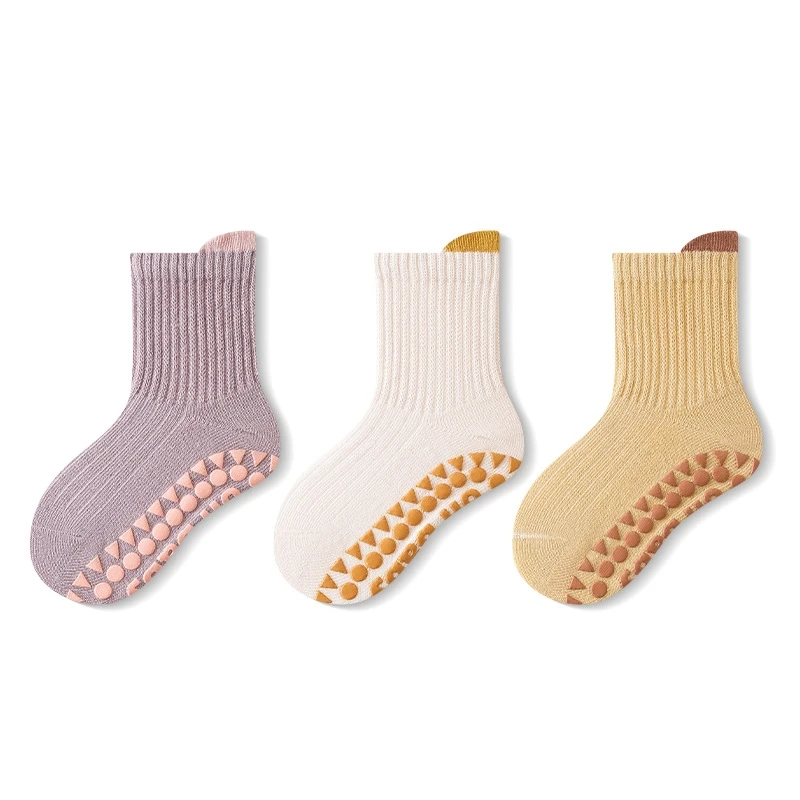 3 Pairs Korean Style Trampoline Socks Soft Cotton Baby Toddler Long Tube Unisex - Picture 16 of 19