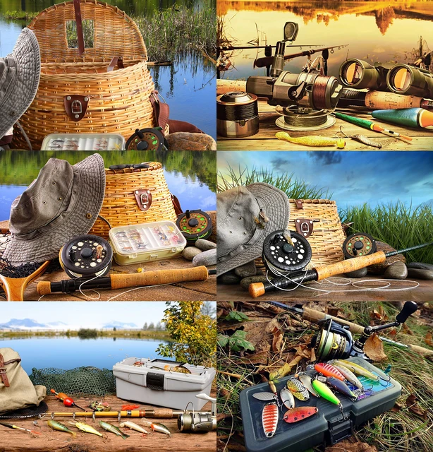 생생한 낚시 숍 광고 벽걸이로 공간을 꾸미세요