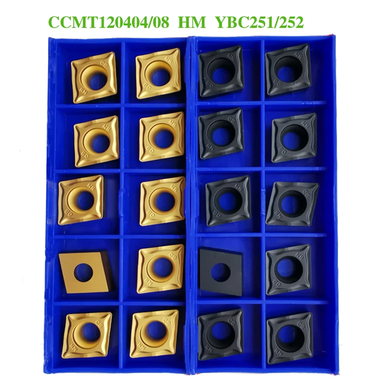 

Carbide Inserts CCMT120404 CCMT120408 HM YBC251 YBC252 100% Original CNC Lathe Metal Turning Tool CCMT 120408 Blade for Steel