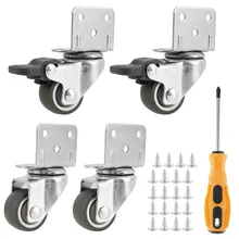 

4 Pcs Furniture Castors Heavy Duty Casters Soft Rubber Swivel Caster Quite Roller Wheels for Moving Furniture Chair Crib Cabinet