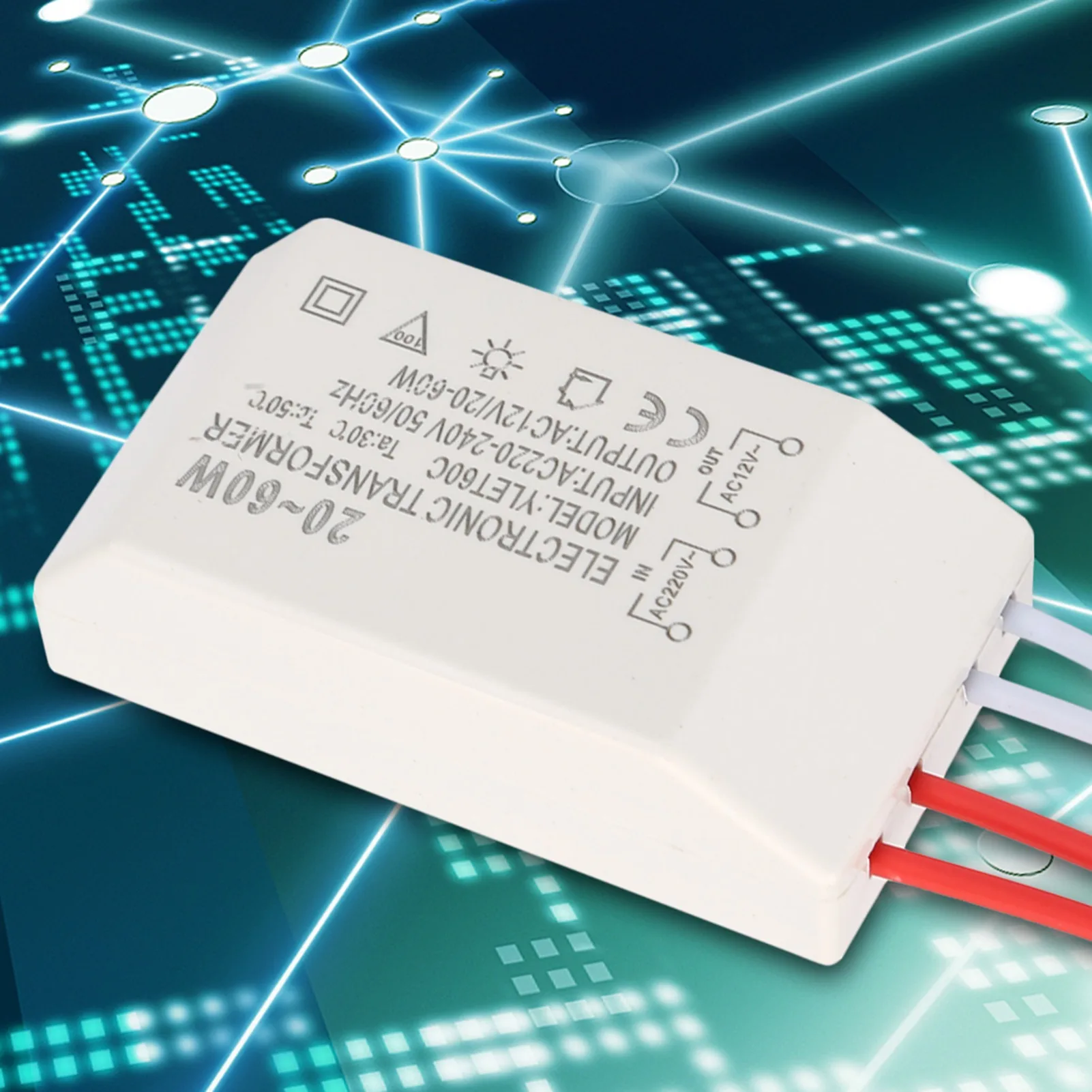 220V to AC 12V Voltage Converter Electronic Transformer 20-60W Smart Power Supply Driver