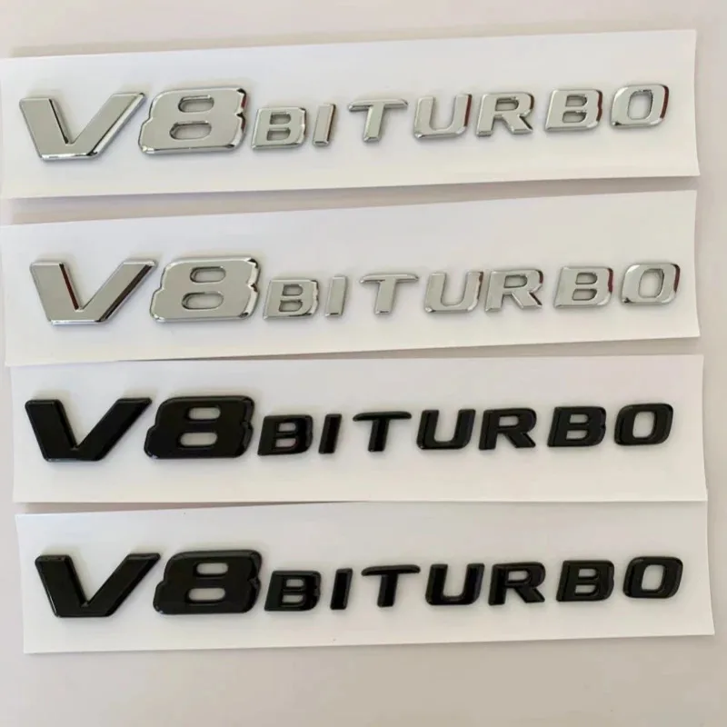 ABS 블랙 크롬 레터링 자동차 트렁크 스티커 E63 W213 W212 펜더 V8 BITURBO 엠블럼 트렁크 로고 액세서리