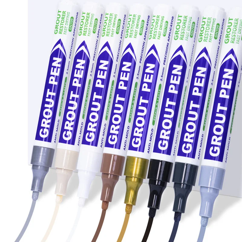 Marker Pen Tile Repair Pen Tile Grout Marker Paint Pen Beauty Sewing Pen Tile Grout Pen Waterproof Marker Wall Seam Color For Tiles Floor Bathroom Decontamination Seam Cleaner