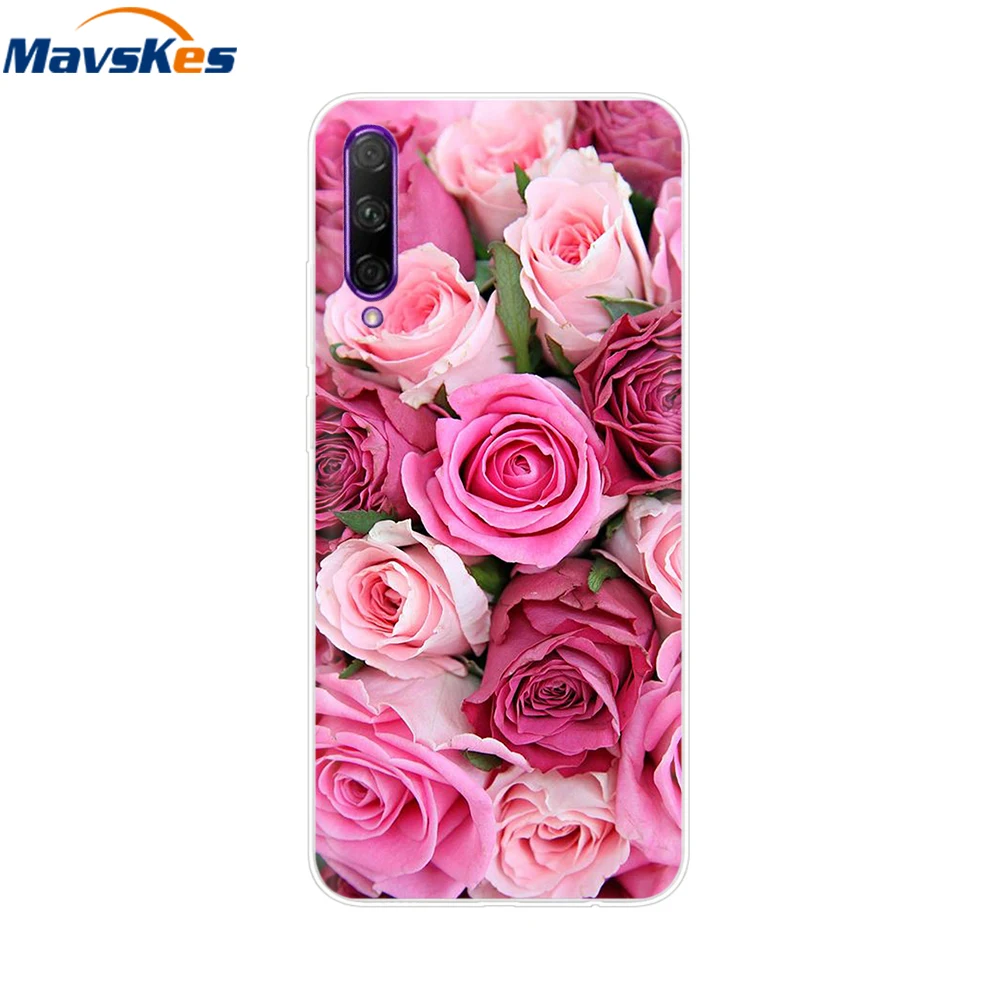 Elegant Floral Design Soft Clear Silicone Phone Case with TPU Bumper