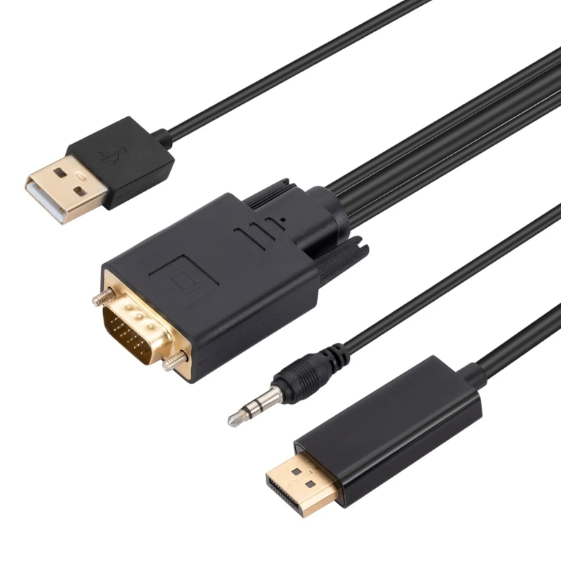 휴대용 VGA DisplayPort 어댑터 케이블 VGA 아날로그 신호 신호