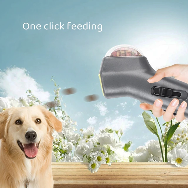 Visible Spring-powered Dog Treat Launcher For Training And Playing