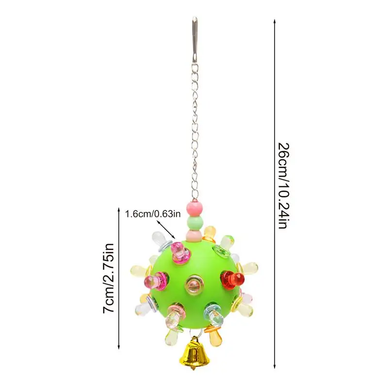 Bird Toys For Conures Planet Design Colorful Chewing Toy Relief Boredom Cage Accessories Training Forager Ball With Bell For