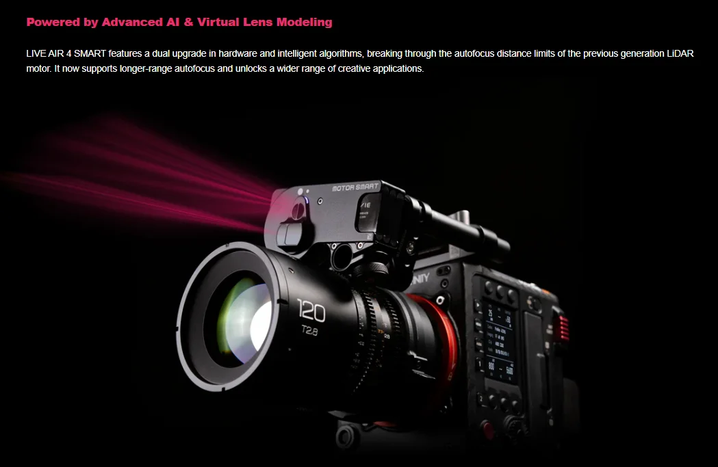 LIVE AIR 4 SMART LiDAR Focus Motor with Stronger Torque, Faster Speed, Long Batt