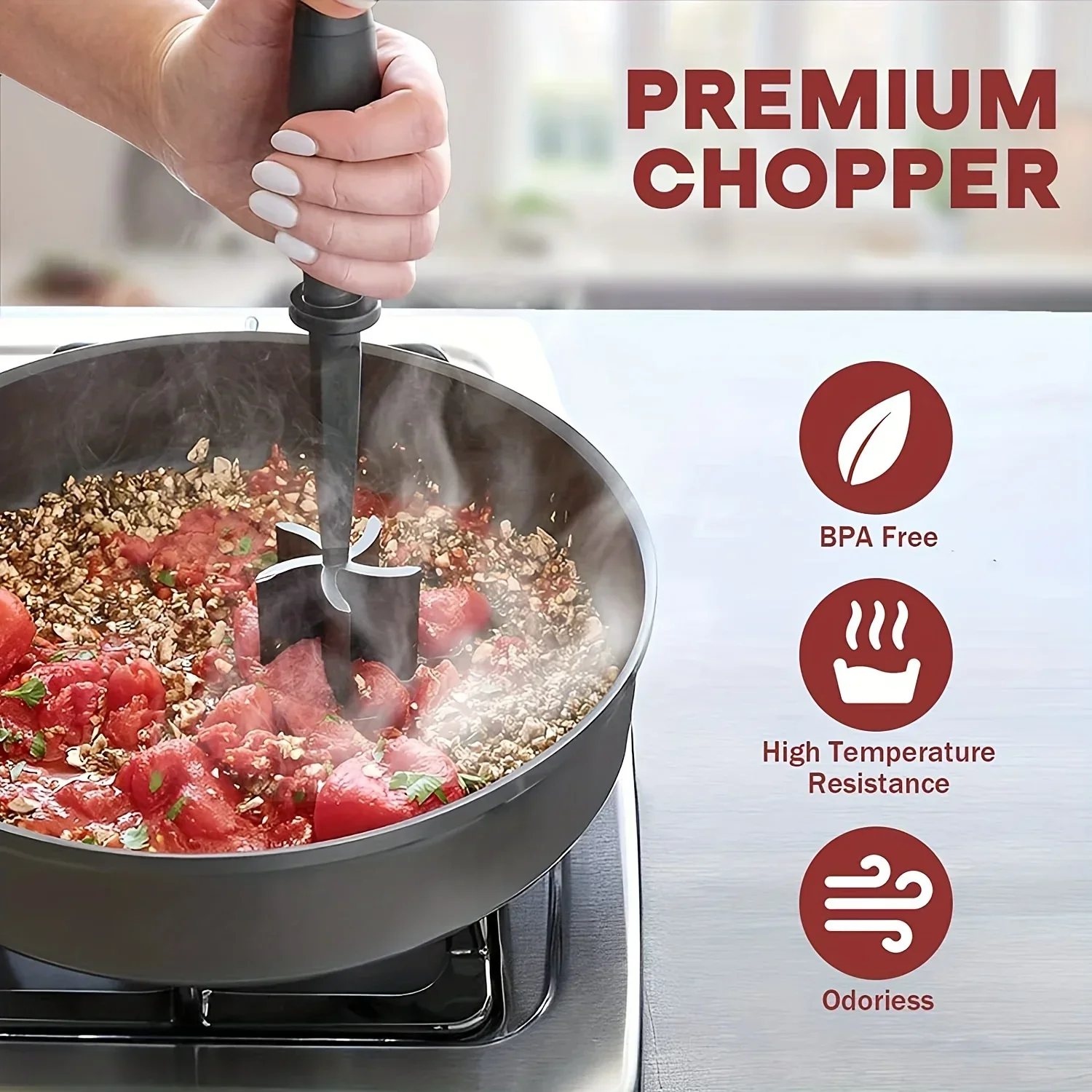 Meat Chopper Kitchen Ground Beef Masher Mixing Grinding and Pounding Spatula Meat Scraper for Mincing Home Gadgets meat grinder
