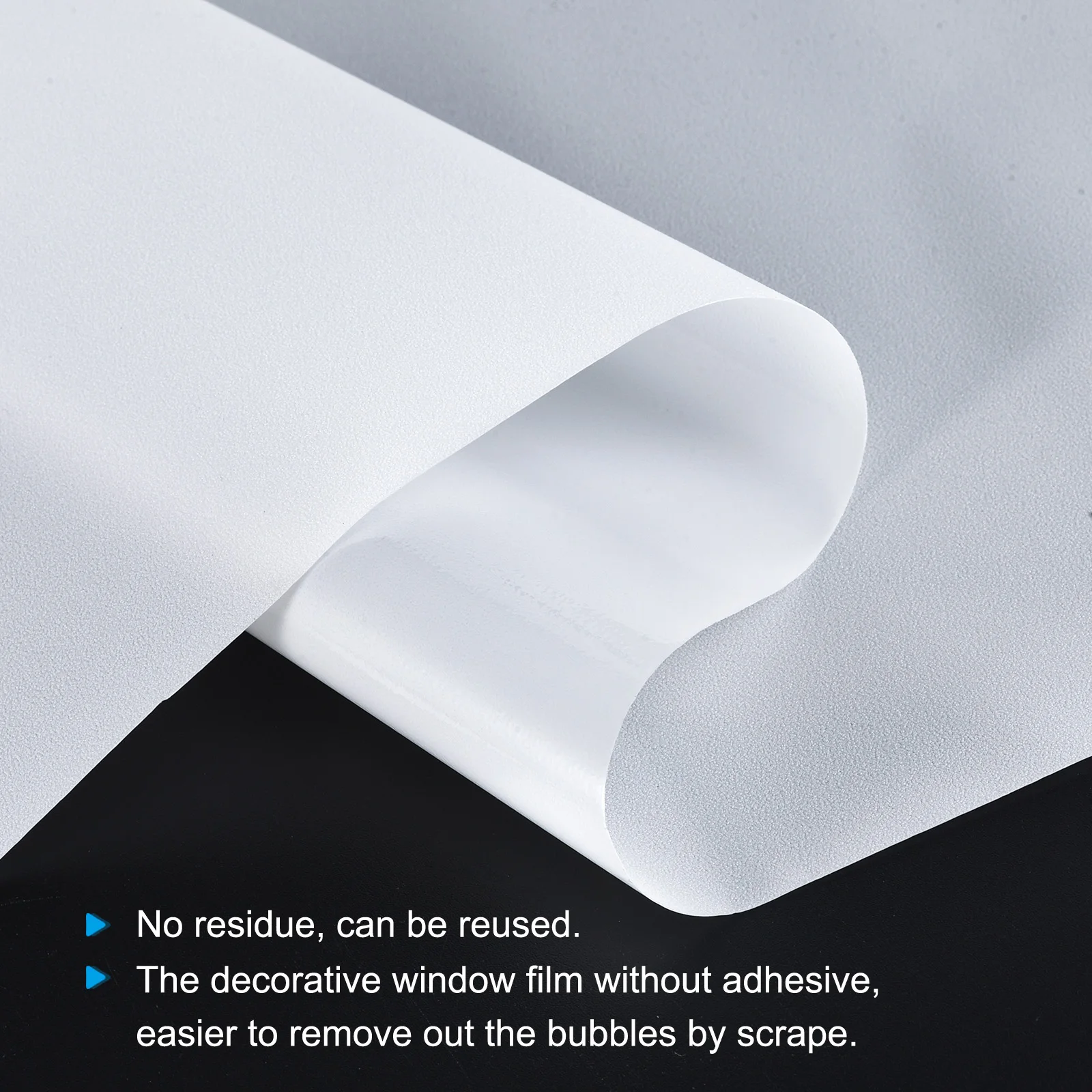 uxcell Privacy Window Film PVC Frosted 78.7 x 11.8 Inch Window Covering for Bathroom Office White