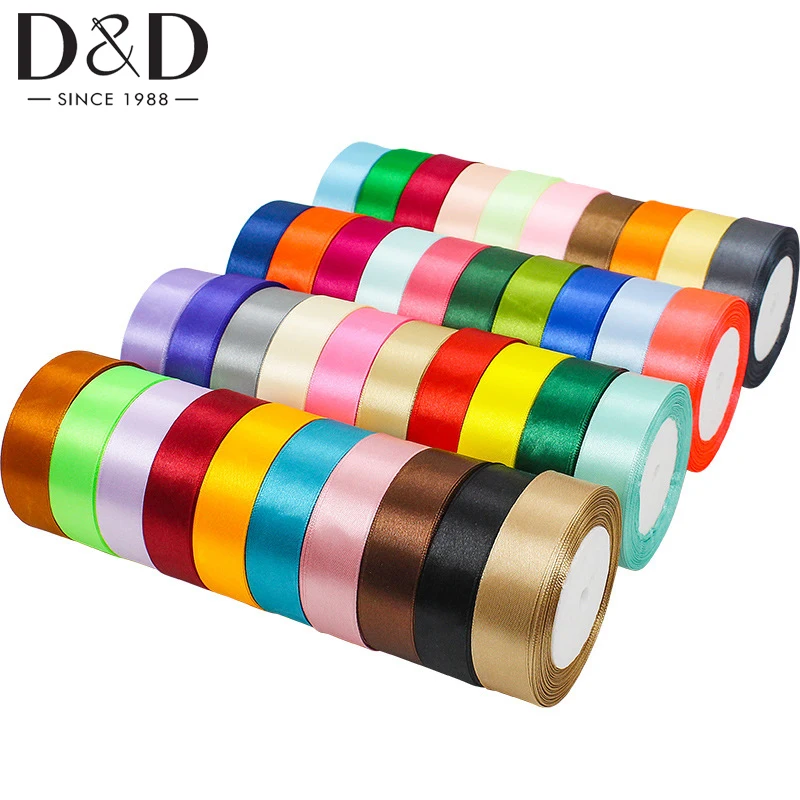 Rainbow Gift Satin Ribbon, 1 inch x 24 Yard Colorful Ribbon for Thanksgiving Christmas Gift Wrapping, DIY Handmade Bows Crafts Decoration