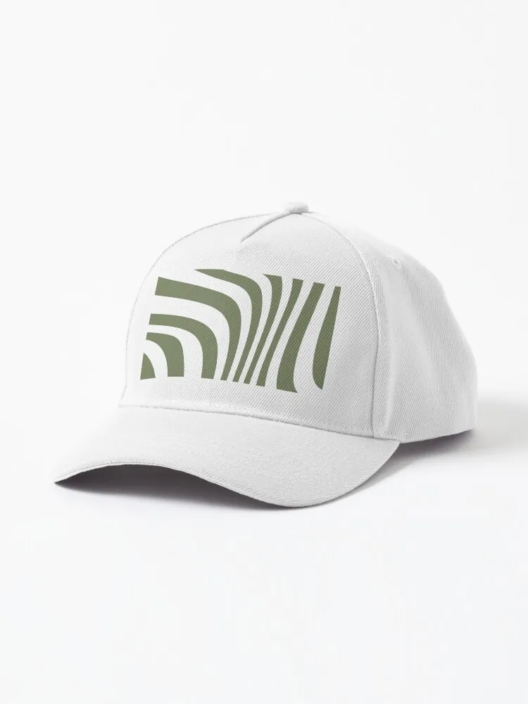

Sage green white curve stripes abstract pattern Cap alonso deftones stray kids summer hat fugees