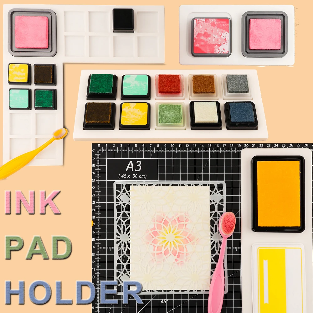 Ink Pad Holder 4 Style L-Shape Rectangle DIY Storage Tool for Card Album Making storage box plastic storage box storage container