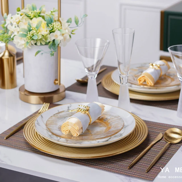 Luxury Gold & Marble Design Tableware Set 6
