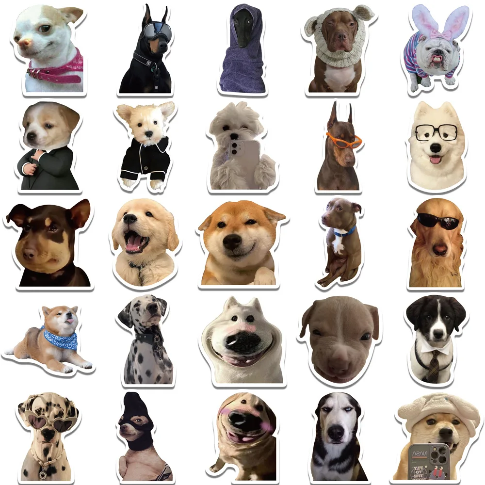50 stücke niedlichen Meme Hund Welpen Aufkleber DIY Kinder Notebook Gepäck Motorrad Laptop Gitarre Kühlschrank lustige Aufkleber Spielzeug Dekor – Detail 7