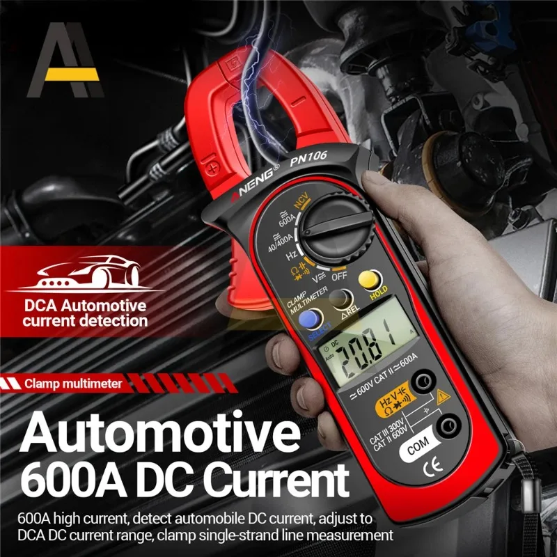 ANENG PN106 600A 클램프 미터 디지털 멀티미터 AC/DC 전류 전압 테스터 NCV True RMS 4000 카운트 전기 기술자용 도구