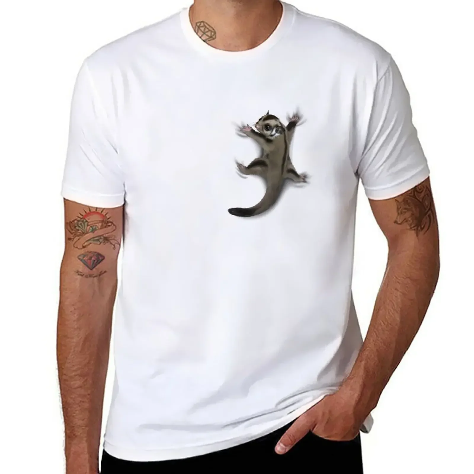 

Cheavyweight streetwear anime clothes New Arrival Round Sugar Glider Clinger plus size tops heavyweights mens cotton t shirts