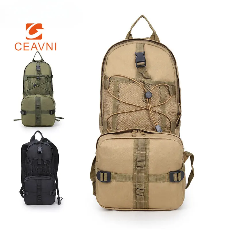 

Tactical Camo Sports Outdoor Backpack Portable Riding Water Bag Back Contains 2.5L Water Bag Multifunctional Nylon Backpack
