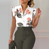 S.H ARAB SHOP بلوزة صيفية برقبة على شكل حرف V 1