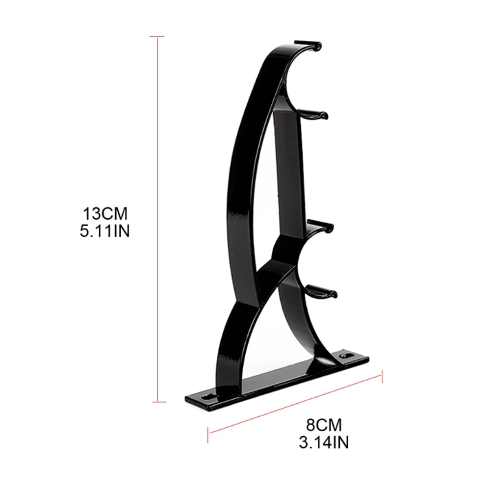 2 Pcs Hanging Curtain Hanging Rod Clamp Hooks Burtain Pole Bracket Double Rod Holder Rack Heavy Duty Metal Durable Base
