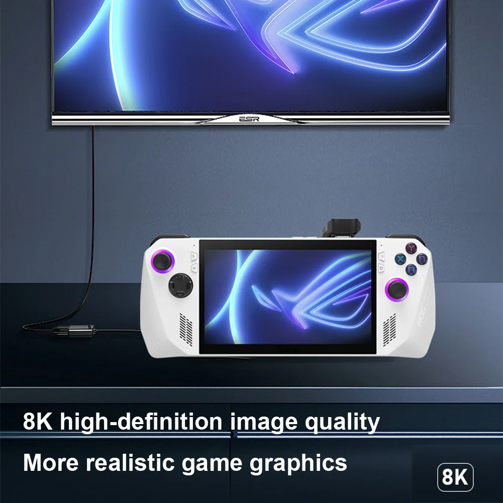 유형 C 어댑터 20Gbps 8K@60Hz USB-C 남성-USB-C 여성 어댑터 PD140W 180도 U자형 ASUS Rog Ally/NS 스위치 콘솔용