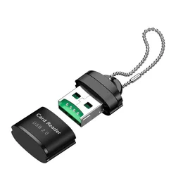 Compact High - Speed USB 2.0 MicroSD Card Reader (Black)