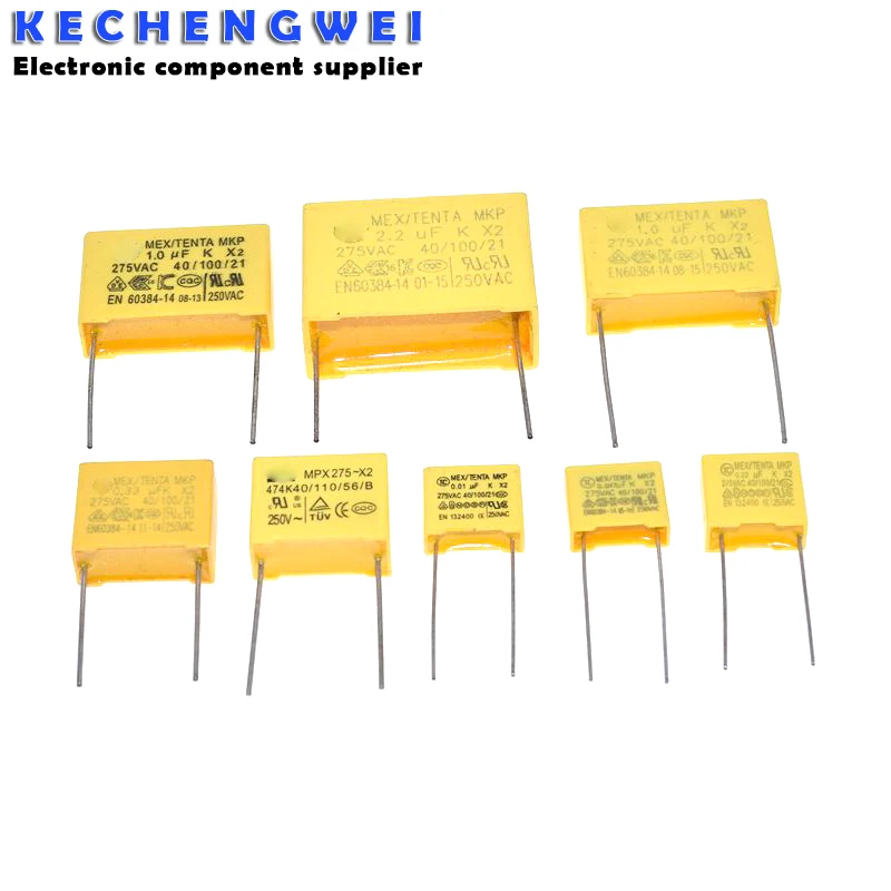

10 шт., конденсатор 275VAC серии X2, 0,01 UF ~ 2,2 UF, полипропиленовый пленочный конденсатор, новый 10nf 100nf 150nf 200nf 680nf 470nf 1UF