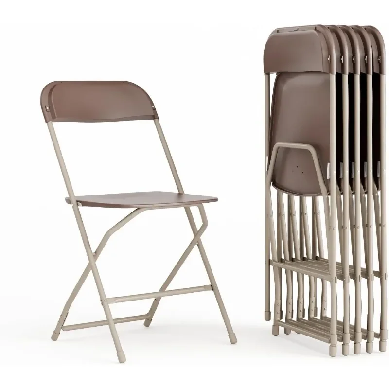 Plastic Folding Chairs for Parties and Weddings, Stackable Commercial Event Seats with 650-lb, Set of 6