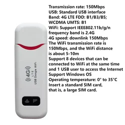 Portable High - Speed Mobile WiFi Router with Sim Card Slot (4G usb type)
