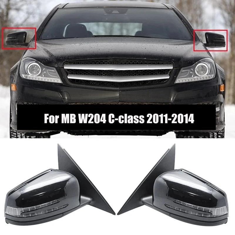 

Car Side Door Power Rear View Mirror Assembly Black for Mercedes Benz W204 C-Calss C200 C250 C300 C350 C63 2011-2014
