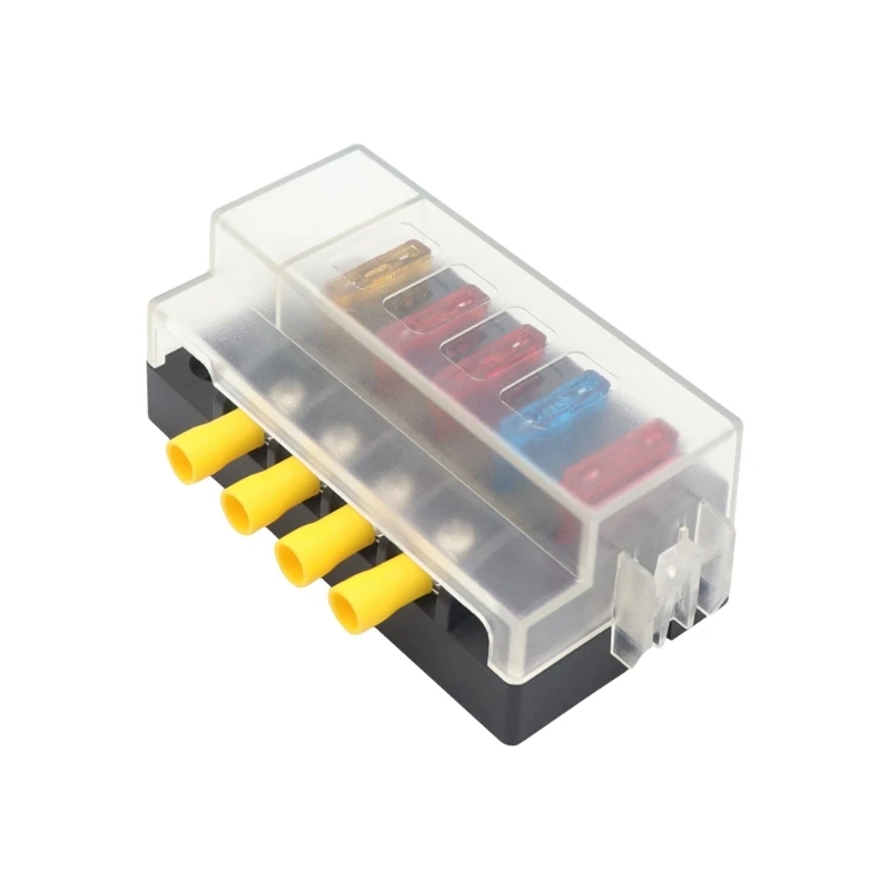 Fuse Box Holder Fuse Box Marine Fuse Block 4 Way 32V Fuses Box Fuses Block 4 Circuit with Negative Bus Waterproof Box for 12V/24V Automobile