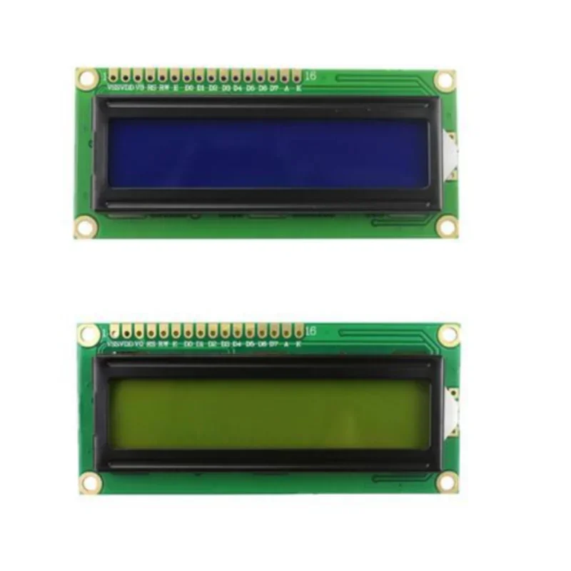 1PCS DIY LCD1602 1602 16x2 Character LCD Display Module 1602A Expansion Board 5V Blue/ Yellow-green Screen Backlight For Arduino