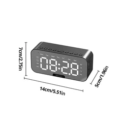 LED Digital Alarm Clock with Bluetooth Speaker, Mirror Display & FM Radio (Black G2570A)