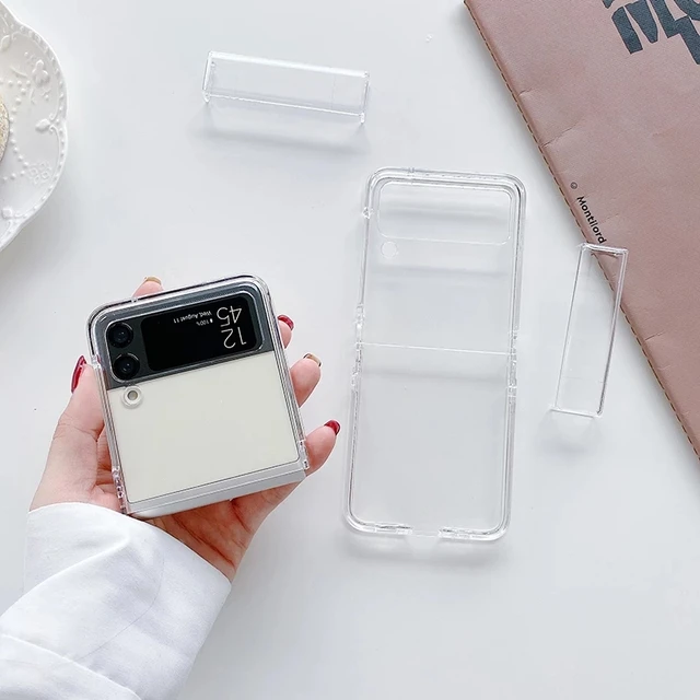 삼성 갤럭시 z 플립 3 4 5 투명 하드 PC 힌지 보호대 완전 보호 폰 케이스