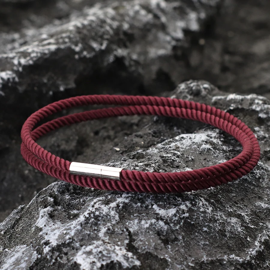 Men Double Layer Red Thread Braided Rope Bracelet