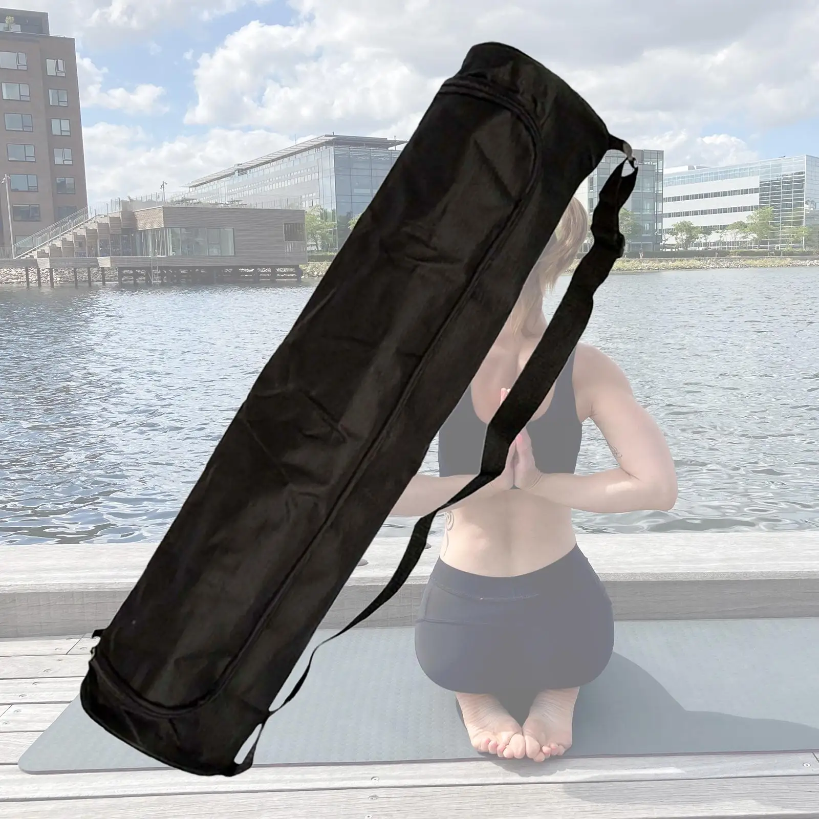 Women Men Yoga Mat Zip Gym Bag Waterproof Oxford Cloth Yoga Mat Carrier Holder