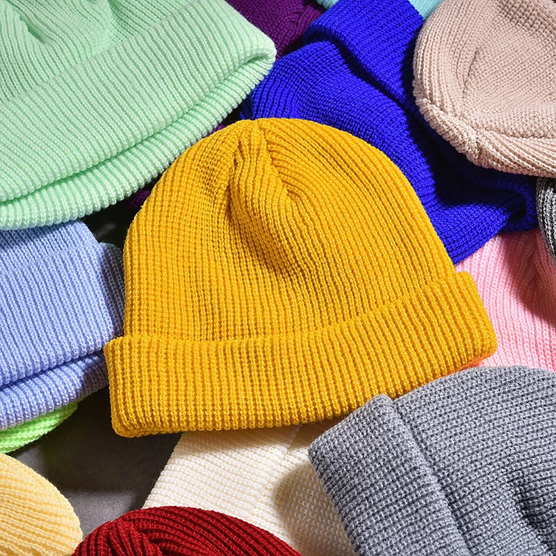 

Winter Hats For Men Beanies Knitted Cuffed Hat Girls Students Autumn Couples Caps Women Warmer Bonnets Men's Casual Cap