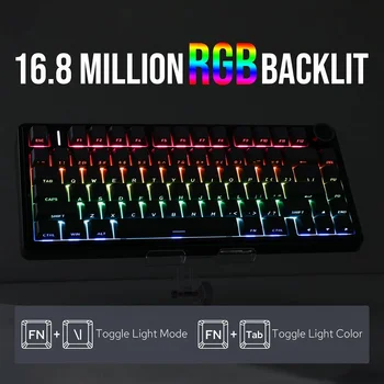 AULA F75 Pro Gasket Mounted Wireless Gaming Mechanical Keyboard RGB Customized 75% Layout Side-engraving PBT Keycaps 6