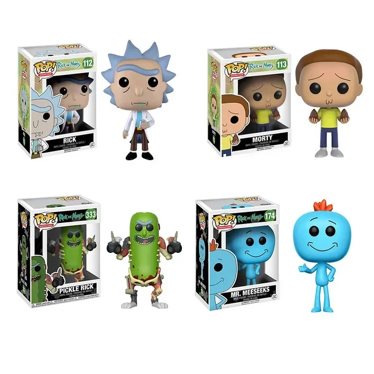 Figura de animación Funko Pop Rick, muñecos de vinilo, Morty armado, n.° 172, n.° 173, MR. MEESEEKS, coleccionables, juguetes de regalo