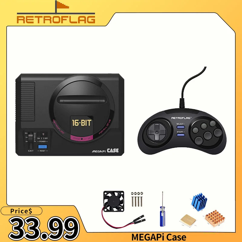 

Чехол Retroflag MEGAPi для Raspberry Pi 3 B + (B Plus) 2 и классического проводного USB-контроллера для Raspberry Pi, Windows, Switch