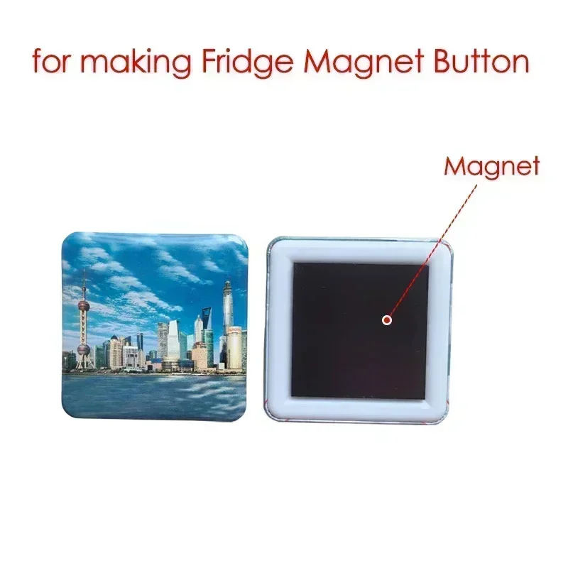 50mm Square Badge Button Maker 50x50mm Metal Blank Badge Button Parts for DIY Making Refrigerator Magnets / Pins Set badge maker button maker machine
