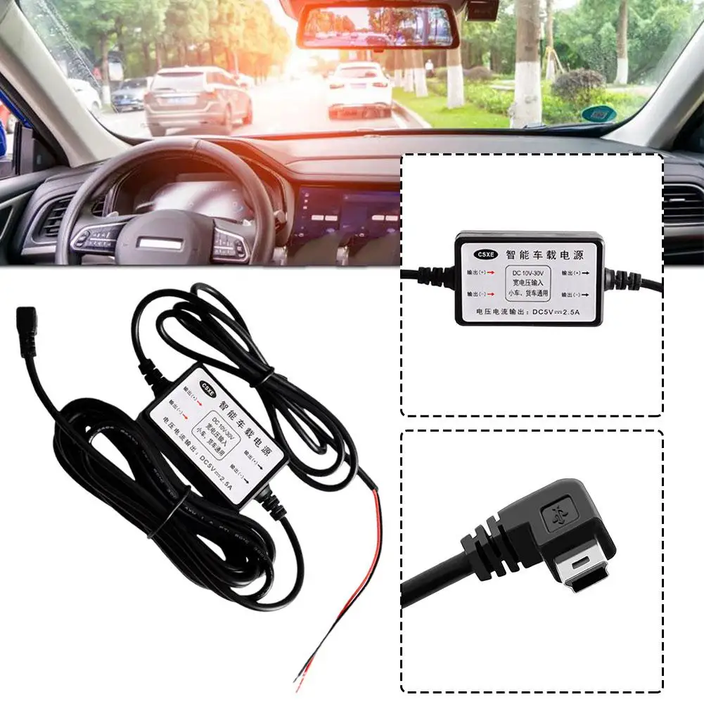 

3.5 Meters Hardwire Kit Mini USB Car Charger 5V/3A Output For Dash Cam Reaview Mirror 24H Parking Monitoring M6X1