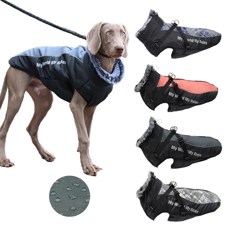 

Зимняя одежда для собак, супертеплая флейта для домашних животных, водонепроницаемая одежда для средних и больших собак, Лабрадор ретривер