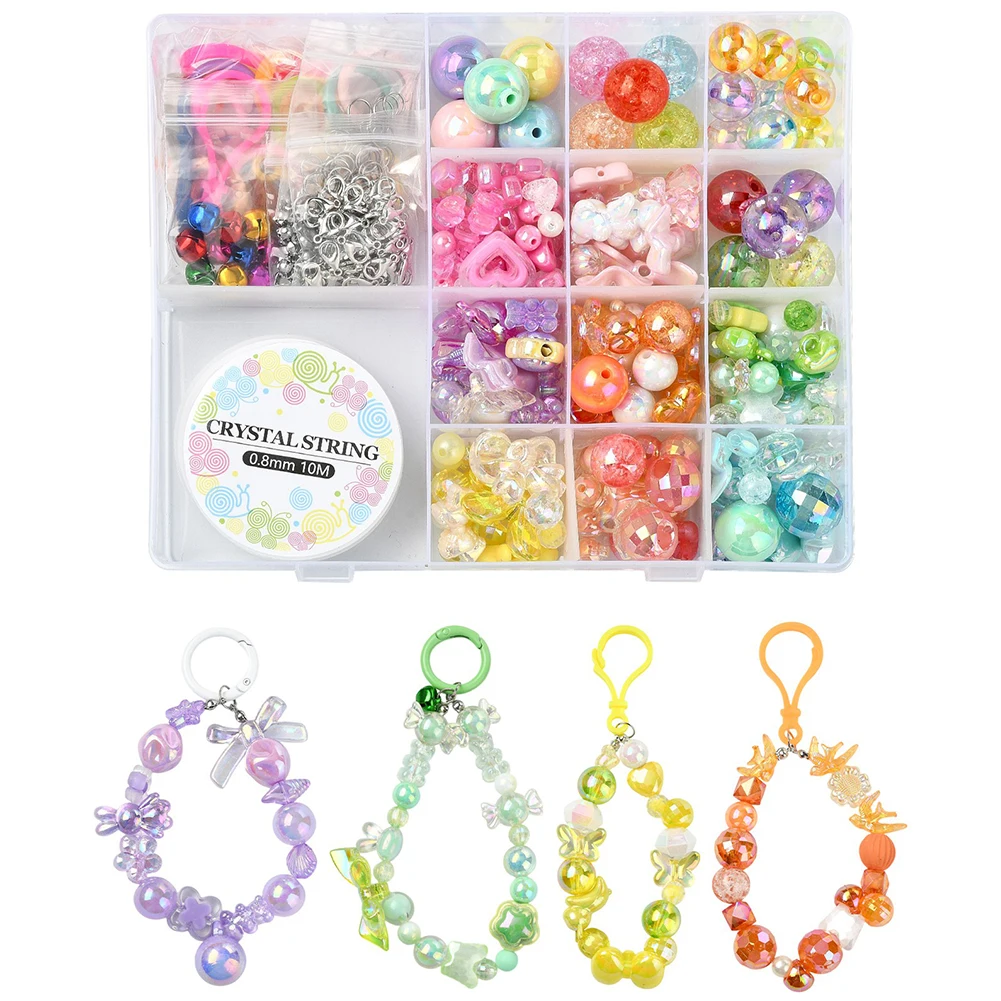 DIY Acrylic Beads Jewelry Kits for Bracelets, Necklaces, Keychains Jewelry Making Supplies & Craft Kits