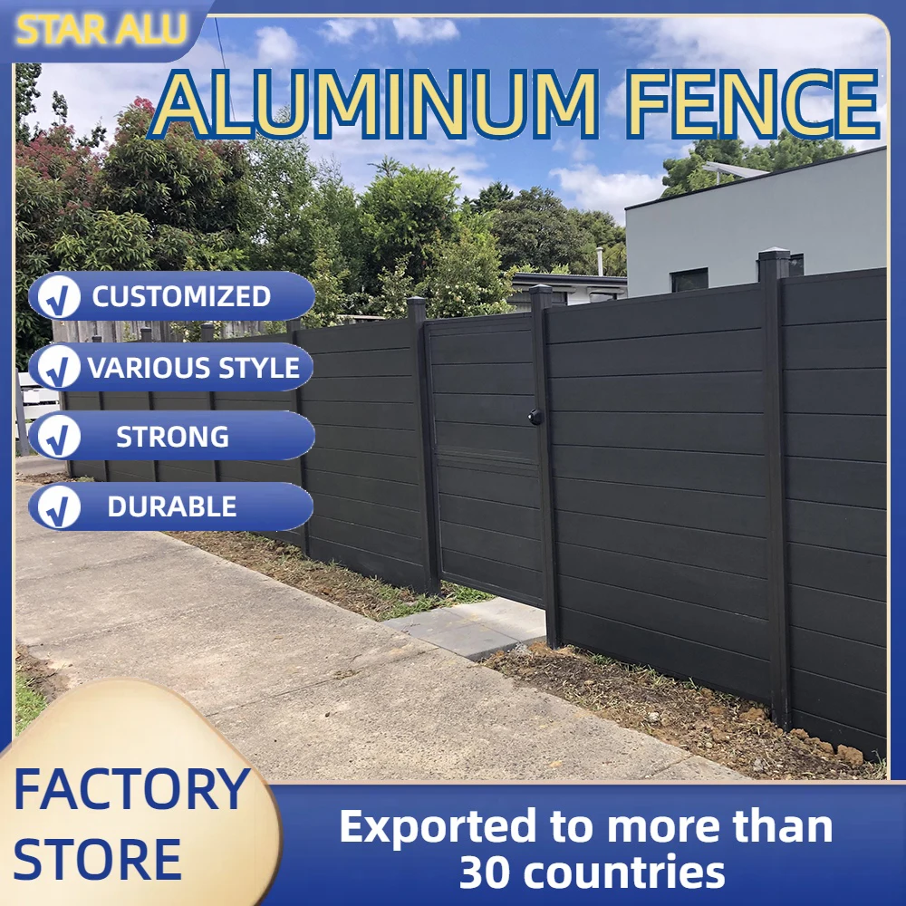 Aluminum Full interval Fence Decoration Aluminum Composite Fence Outdoor Simple Design Garden Security System Alu
