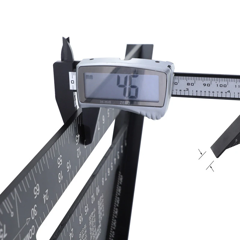 12 inch Speed Square Metric Triangle Ruler Aluminum Alloy Measuring Ruler Woodworking Angle Protractor Building Framing Tools 3